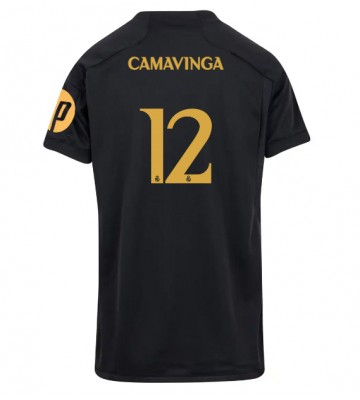 Real Madrid Eduardo Camavinga #12 Tercera Equipación Mujer 2023-24 Manga Corta